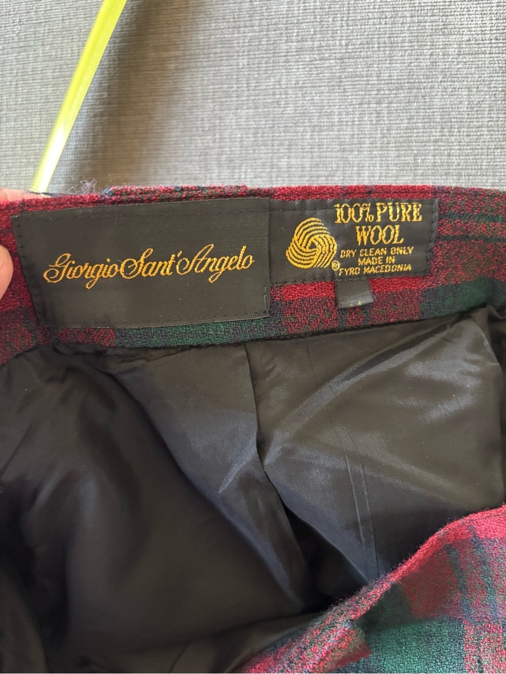 VTG Giorgio Sant Angelo 100% Wool Plaid Trousers Pants High Waisted 27" Waist S - Picture 5 of 10